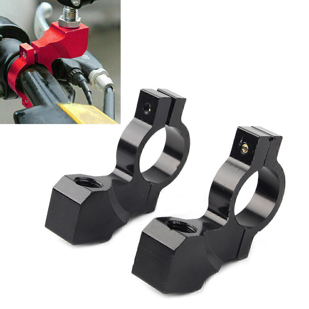 7/8 Black Motorcycle Bike Handlebar Rearview Mirror Mount Bracket Clamp