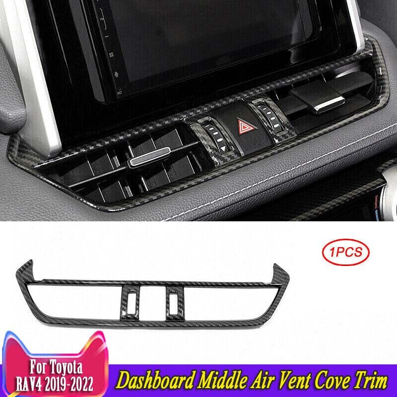 for Toyota RAV4 2019-23 Carbon Fiber ABS Dashboard Middle Air Vent Cove