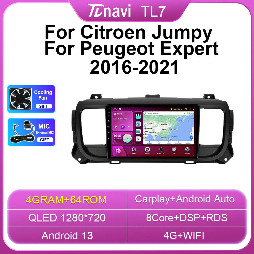 for Peugeot Expert 3 for Citroen Jumpy 3 SpaceTourer Car Radio GPS Player Screen