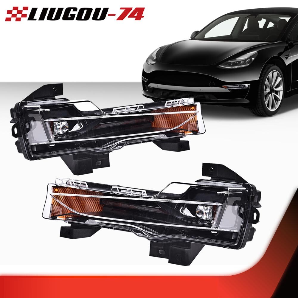 Suitable for 2017-2023 for Tesla Model 3 Y Right and Left Fog Lights LED DRL Upper Kit