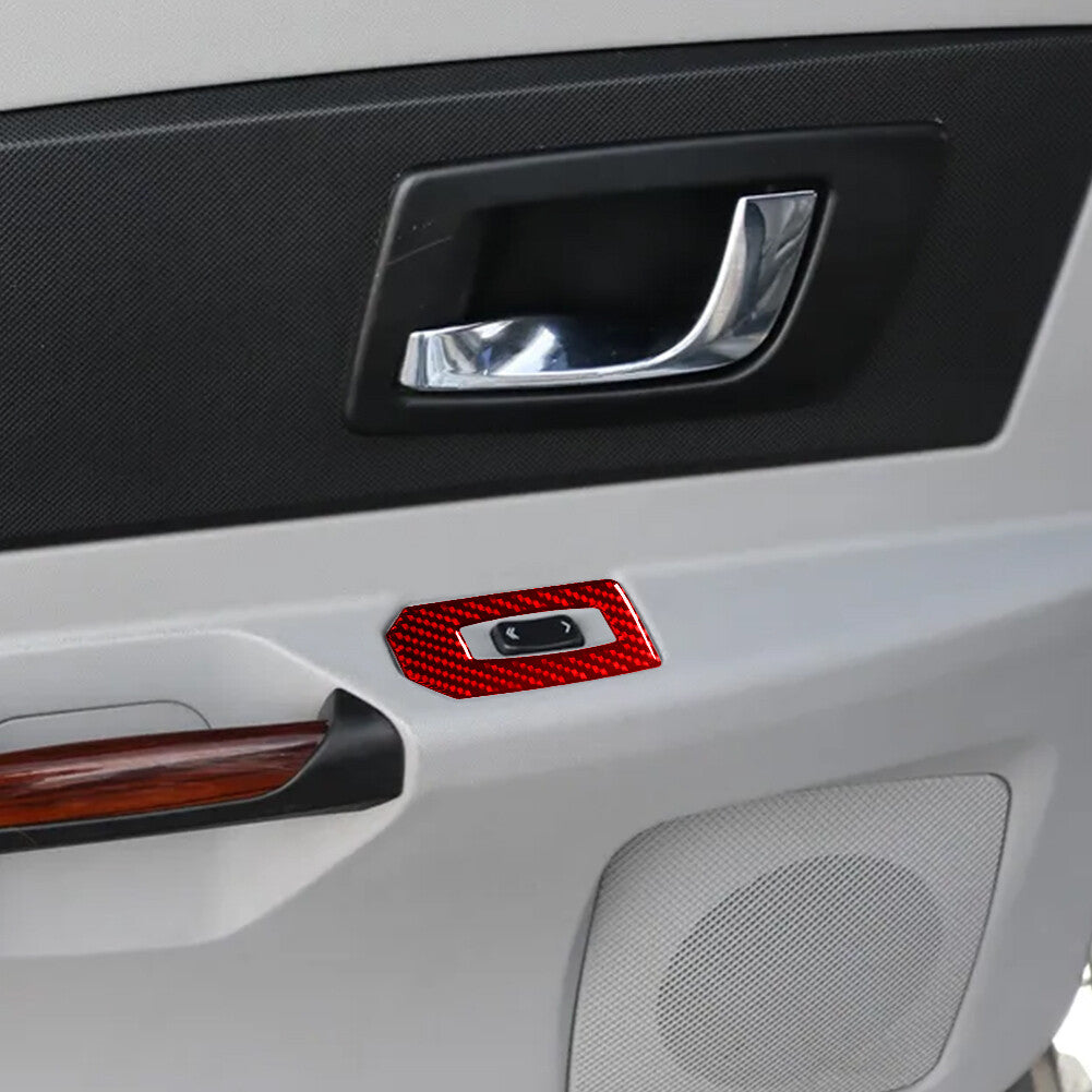 Red Carbon Fiber Rear door windows lift Sticker Decals for Cadillac CTS 2003-07