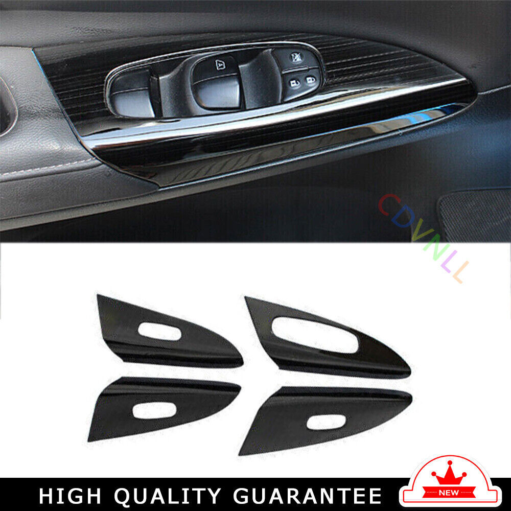 Glass Window Lifting Lock Panel Trim for Nissan Sentra 2013-2019 Black Titanium