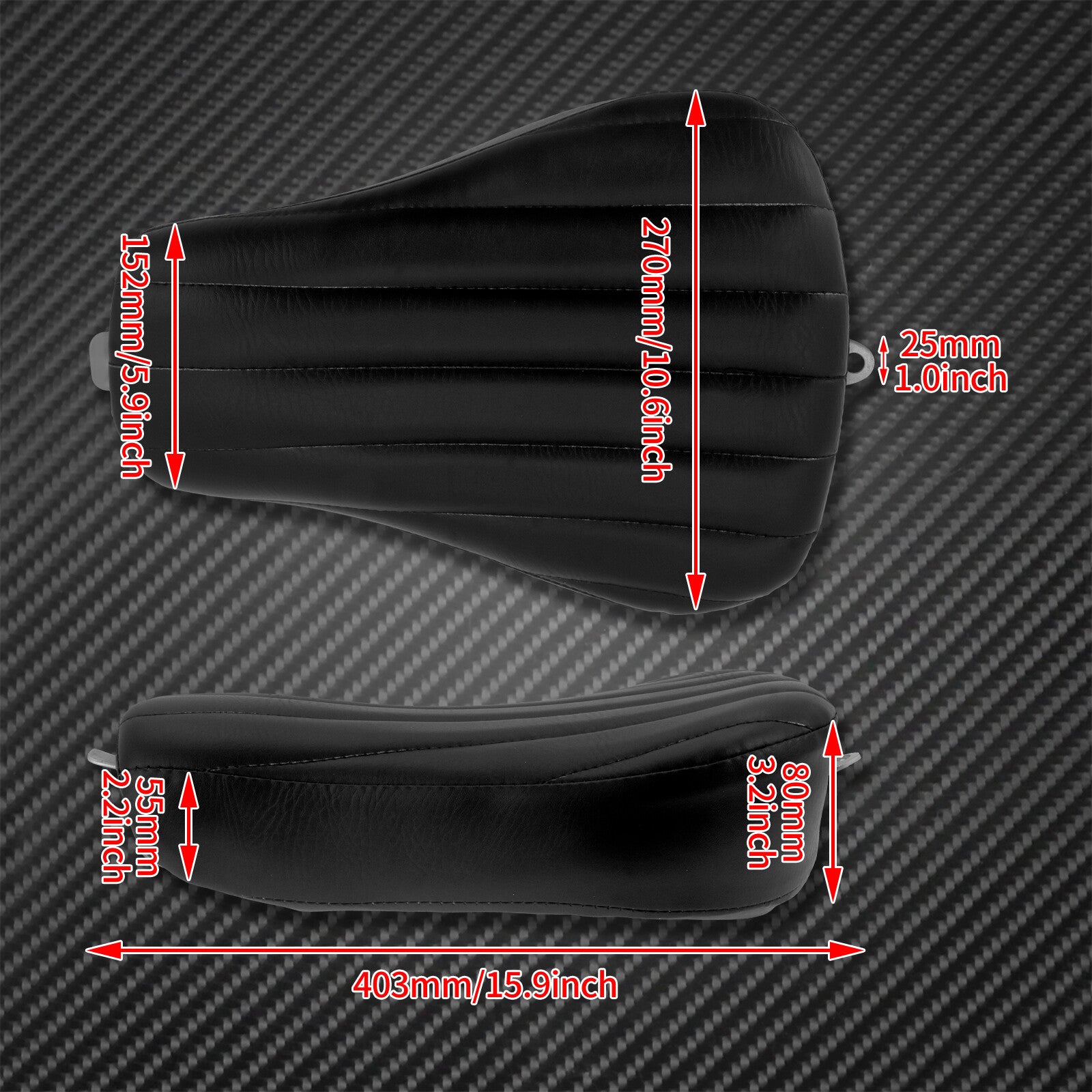 Black Front Driver Solo for Seat Cushion Fit For Sportster XL 1200 883 48 2012-2015
