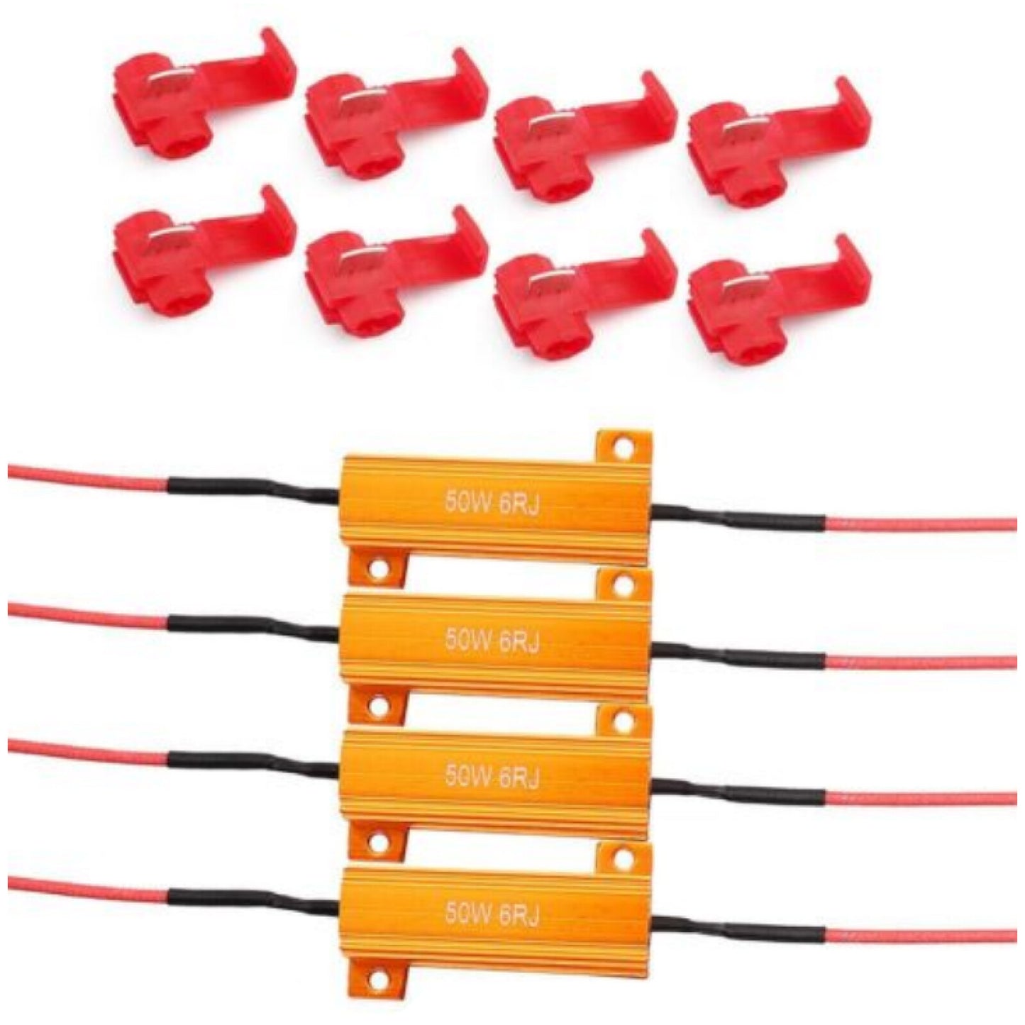 4Pcs/Set 50W 6RJ Load Resistors LED Decoder Fix Flash Rate Turn Signals Light