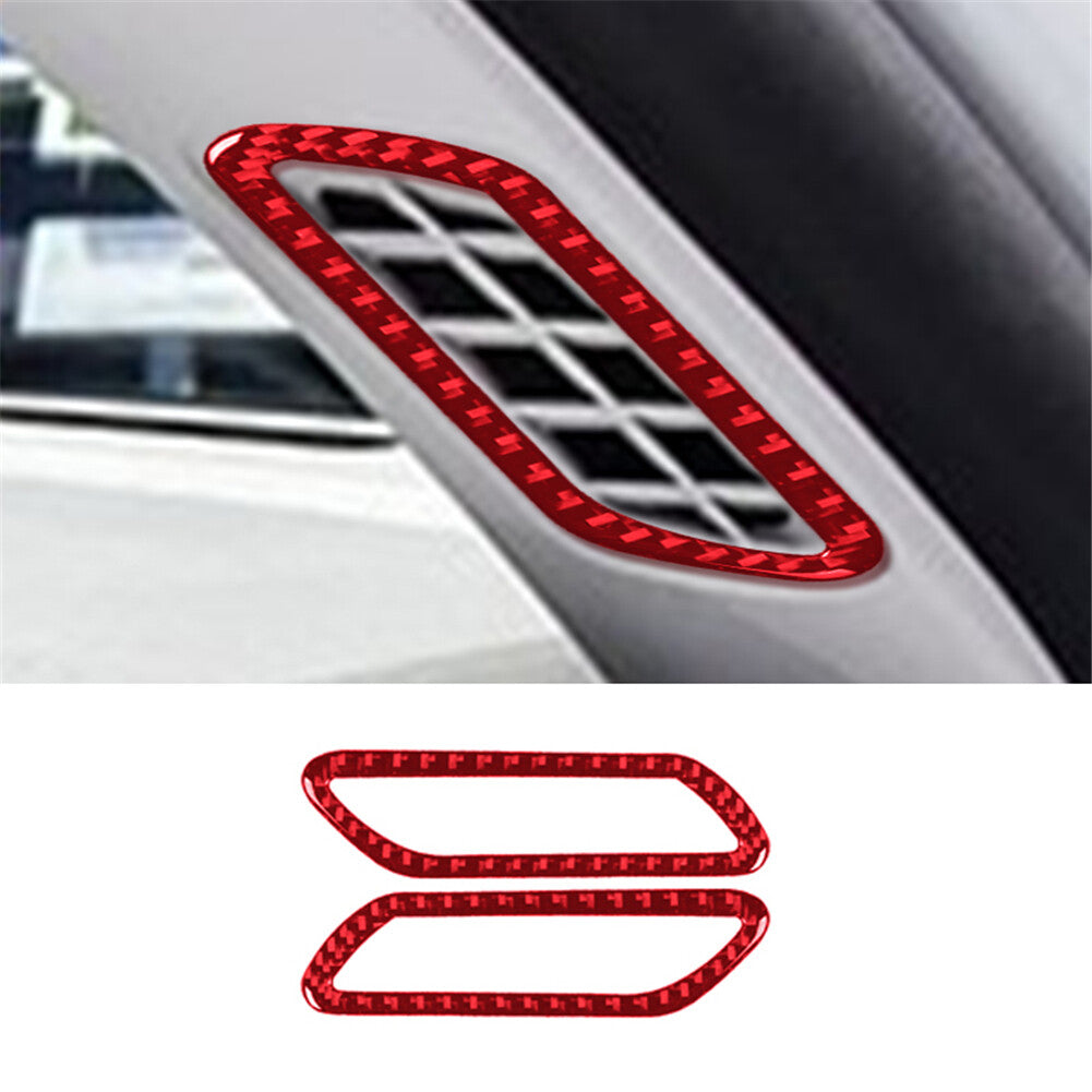 Carbon fiber red interior A-pillar vent cover trim for Ford for Mustang Mach-E