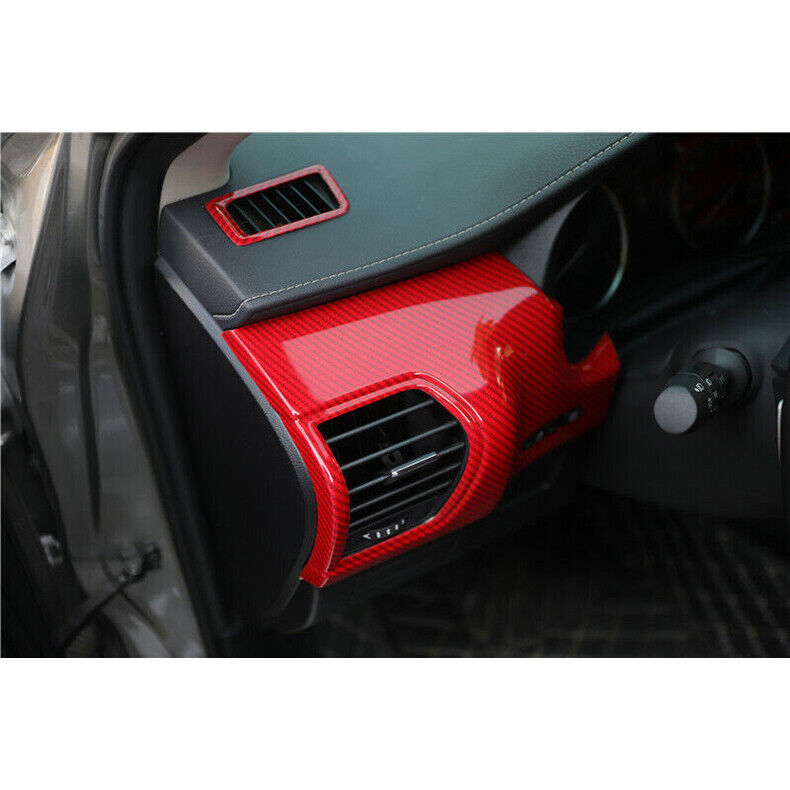 for Lexus NX200t 300h 15-21 Red Carbon ABS Dashboard side Air Outlet Vent trim3