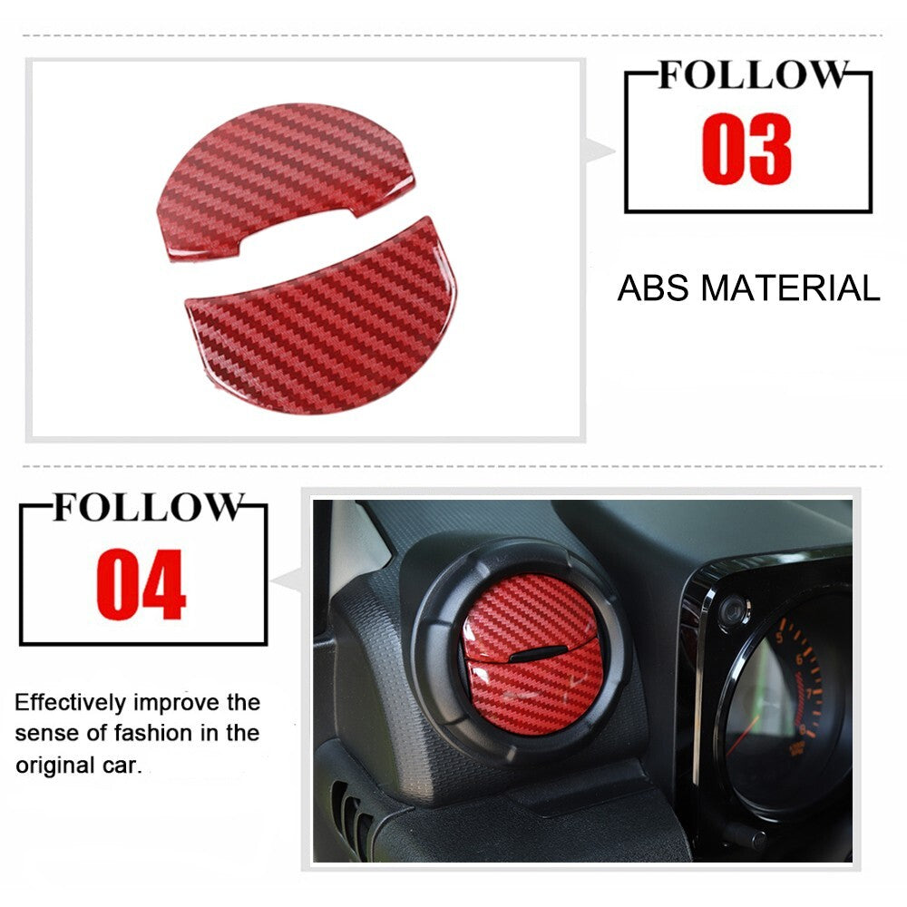 Red Carbon Fiber Air Condition Vent Outlet Cover for Suzuki for Jimny 2019-2023