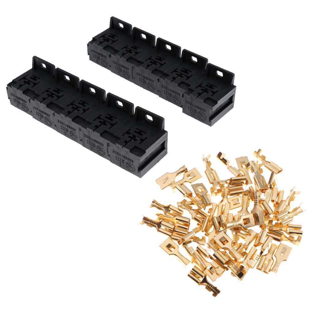 10 Sets Car for SUV 5PIN Terminals Relay Socket Mount Connector Terminal Holder