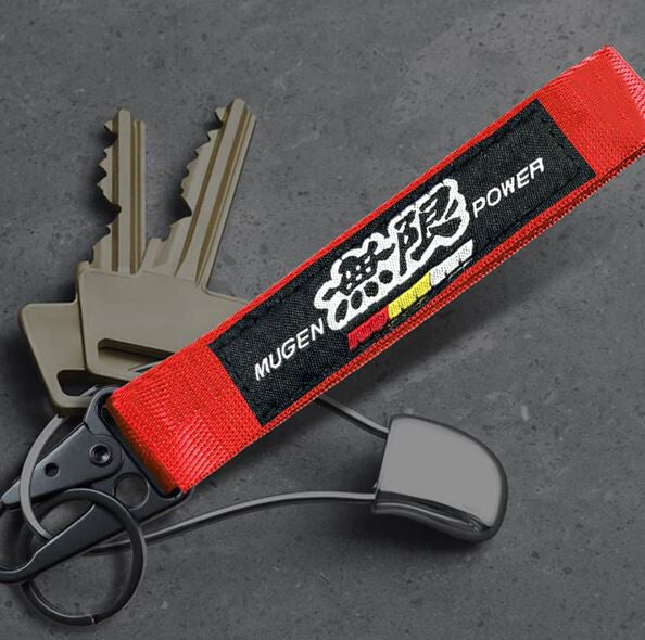 Car keychain metal key ring badge lanyard red and black Mugan suitable for Toyota
