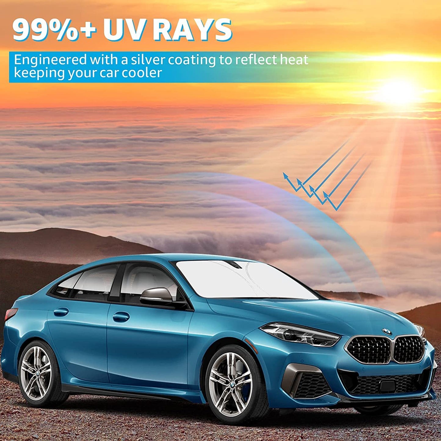 for BMW 540i E60 F11 G30 2000-2023 Car Windshield Sun Shade Foldable Front Cover