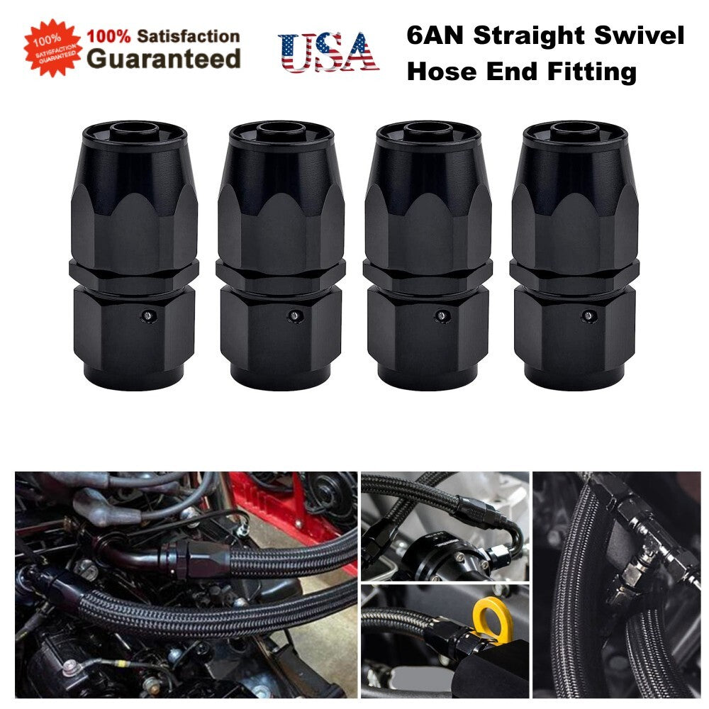 6AN straight rotary hose end adapter for oil/fuel/gas hose lines AN6