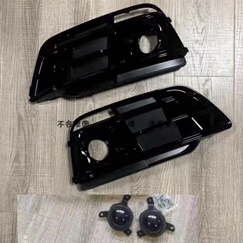 Front Bumper Fog Light Grill Cover W/ ACC Fit for Audi Q5 2018 2019 2020 Black