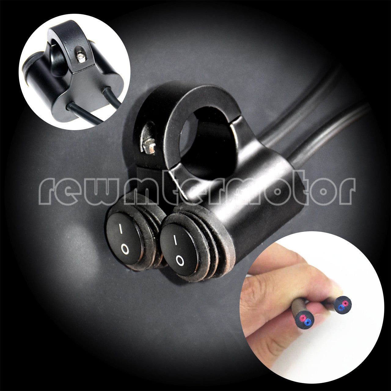 7/8 Motorcycle Waterproof Handlebar Dual Headlight Fog Light Switch On Off