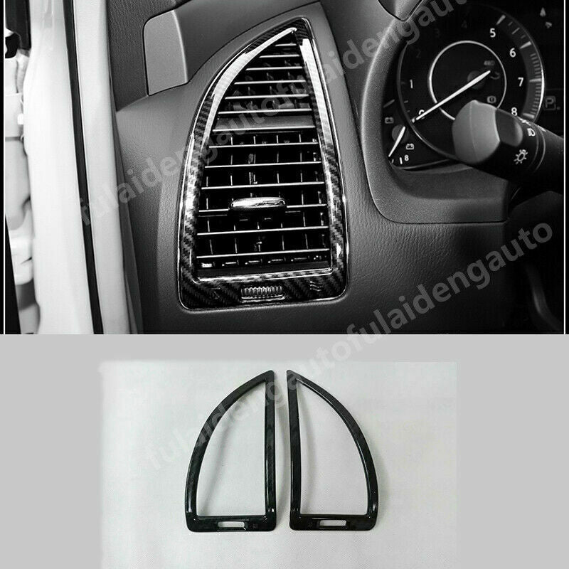 Carbon Fiber Inner Side Air Vent Outlet Frame Trim for Nissan Patrol Y62 2017-19