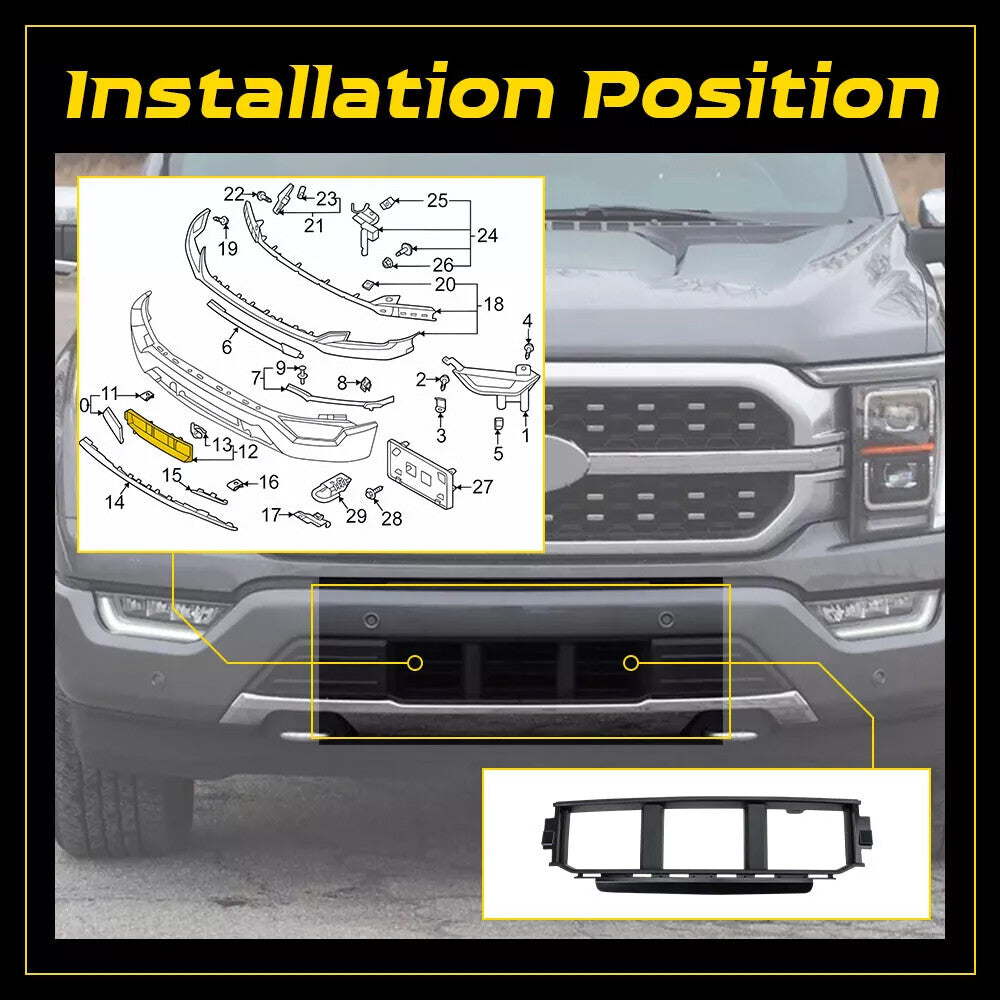 21-23 for Ford F-150 Front Lower Bumper Center Cover ML3Z-17B968-BB