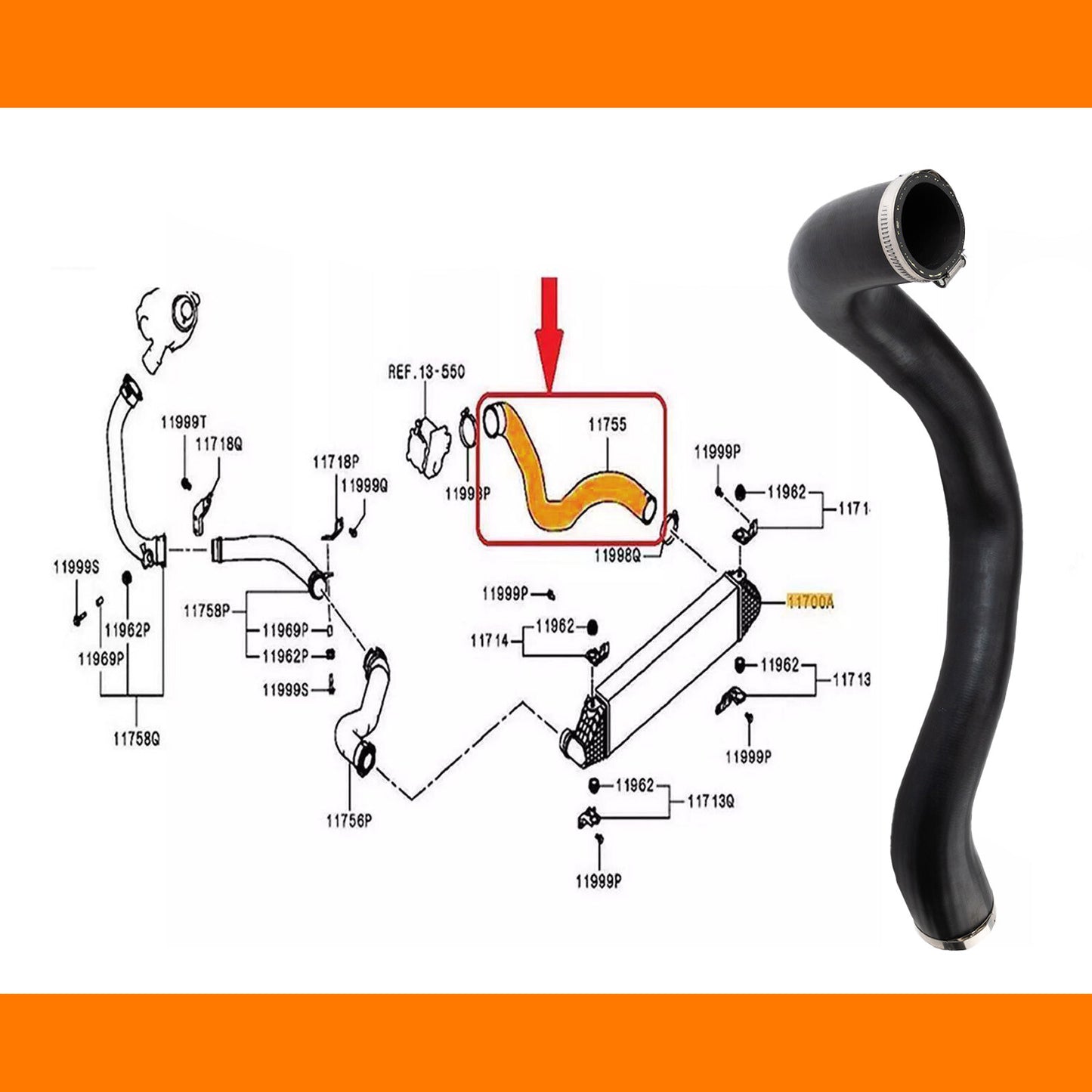 1505A568 Turbo Intercooler Hose Fits for Mitsubishi Outlander 2.2Di D 150Hp AU
