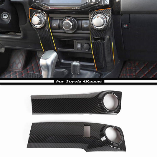 Suitable for 2010-2023 for Toyota 4Runner ABS carbon fiber air conditioning switch cover panel trim.