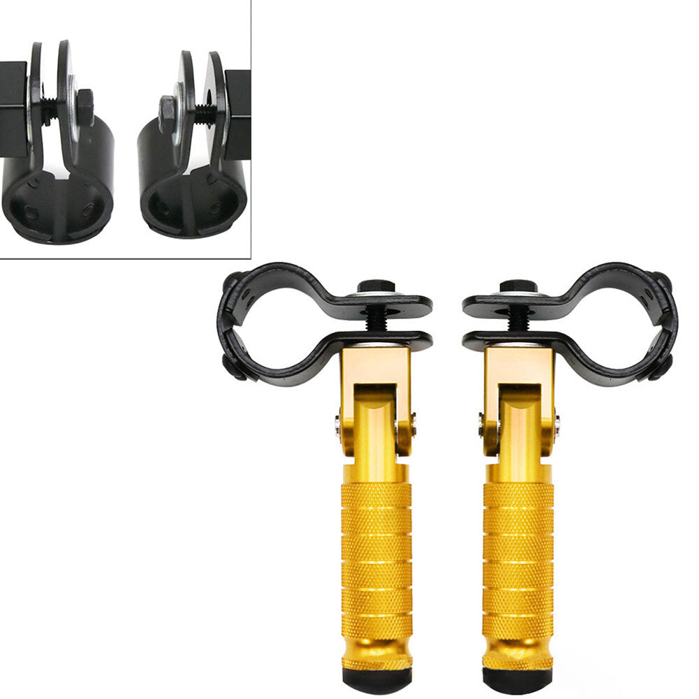 CNC Folding Rearsets Folded Motorbike Footrest Bicycle Foot Pegs Pedal Gold 2pcs