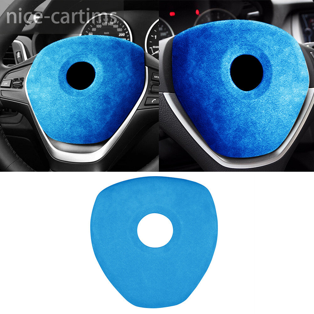 for BMW X5 E70 X6 E71 2008-2013 Suede Blue Steering Wheel Center Panel Trim High
