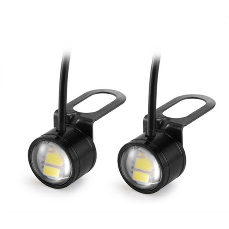 1Pair Motorcycle Headlight Driving Hawkeye Lamp Mirror White Fog Light 3W LED