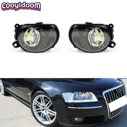 For 2004-07 for Audi for A8 D3 for A8 Quattro LED Fog Lights Fog Lamps With Bulbs Left+Right