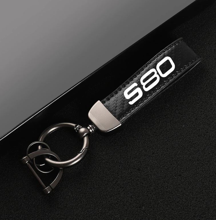 Suitable for S80 car keychains, key rings, key fobs, car accessories, black leather
