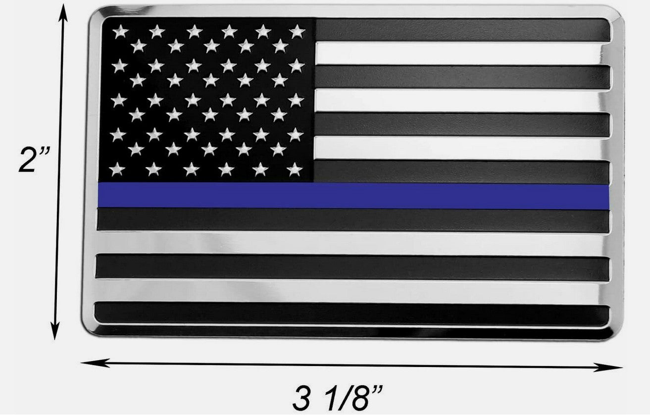 Car side fender rear trunk badge chrome black and blue American flag applicable to Jimsy