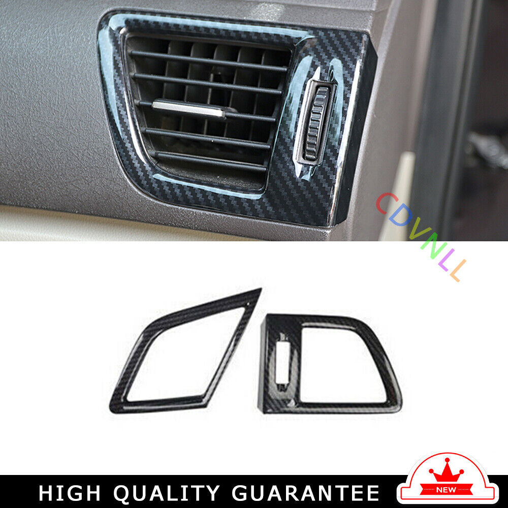Middle Air Outlet Vent Cover Trim 2X for Honda for Civic 9th 2012-2015 Carbon Fiber