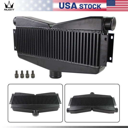 Universal Twin Turbo Intercooler Bar Plate Custom (2 In / 1 Out) 400-800HP BK