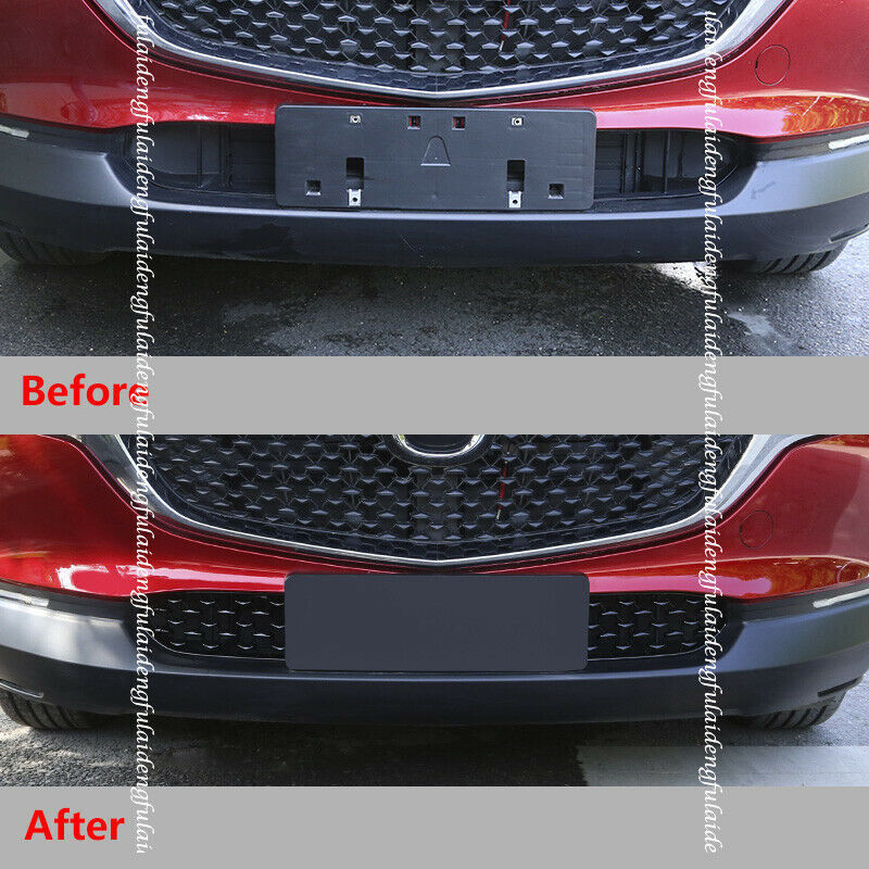 Glossy Black for Mazda CX-30 2020-2022 Front Bumper Lower Grille Mesh Cover Trim
