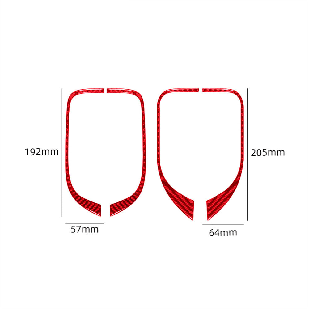 Red Carbon Fiber Inner Door Armrest Storage Box Panel Trim for Jaguar XF 2009-11