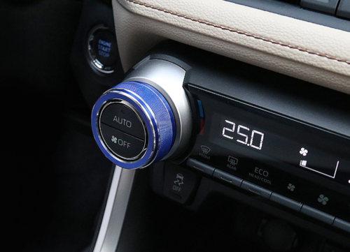 2P Blue Aluminum Central Console AC Switch Button Trim for Toyota RAV4 2019-2023