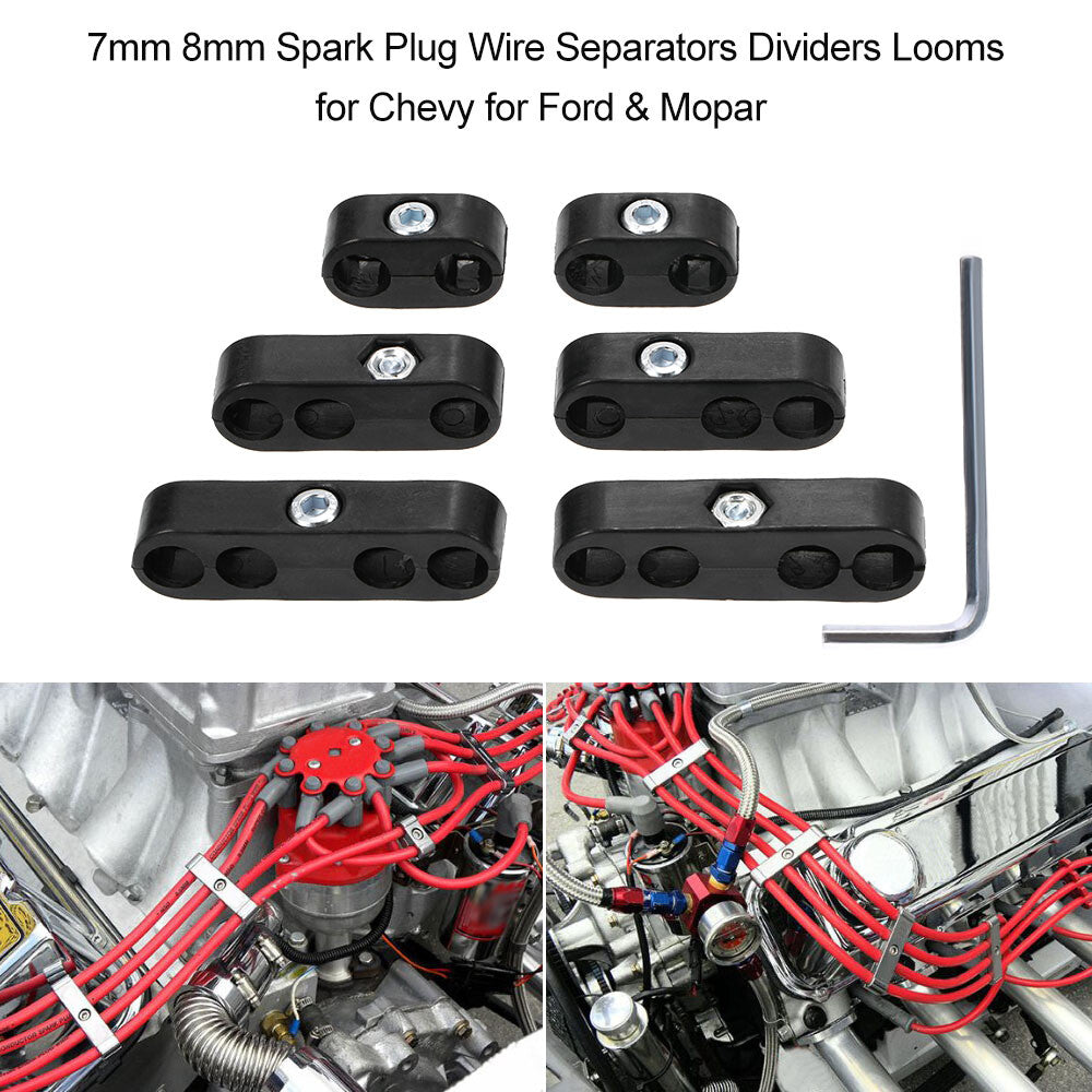 Engine spark plug wire aluminum separator divider 8mm 9mm 10mm suitable for Ford for Chevrolet