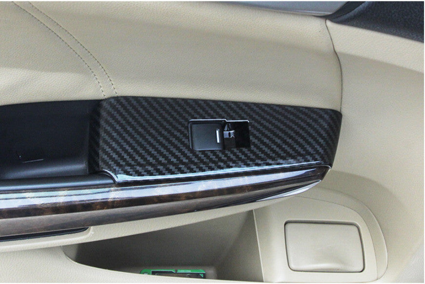 Glass Window Lifting Lock Panel for Honda Accord Crosstour 08-2013 Carbon Fiber