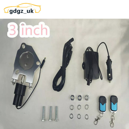 3 Electric Exhaust Vavle Control Motor Stainless Header With Remote Switch Kit