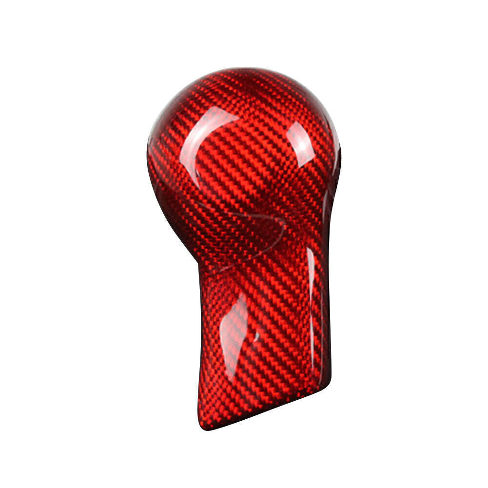 for Chevrolet Camaro 2010-2015 Carbon Fiber Car Inner Shift Knob Cover Case Red