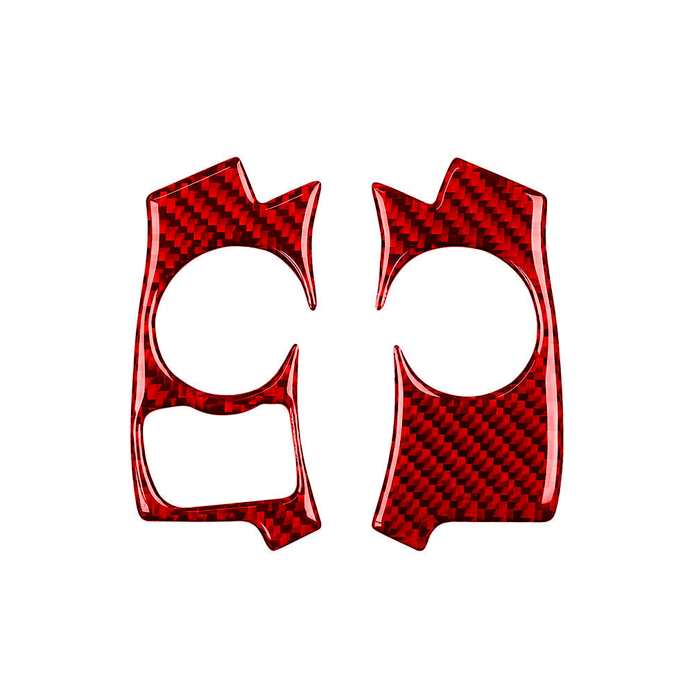 Red Carbon Fiber Steering Wheel Button Cover Trim for Lexus CT200h 2011-17