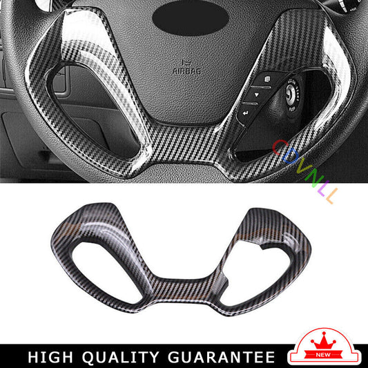 Inner Steering Wheel Frame Cover Trim 1 for Kia K3 2014-2018 Black Carbon Fiber