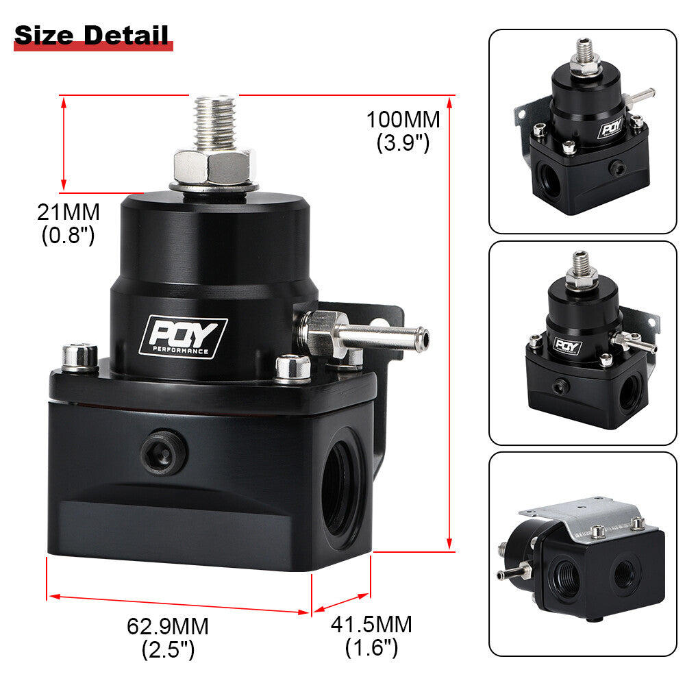 Adjustable Fuel Pressure Regulator Kit Oil 3-70 psi Gauge 3 TYPES ressure Spring