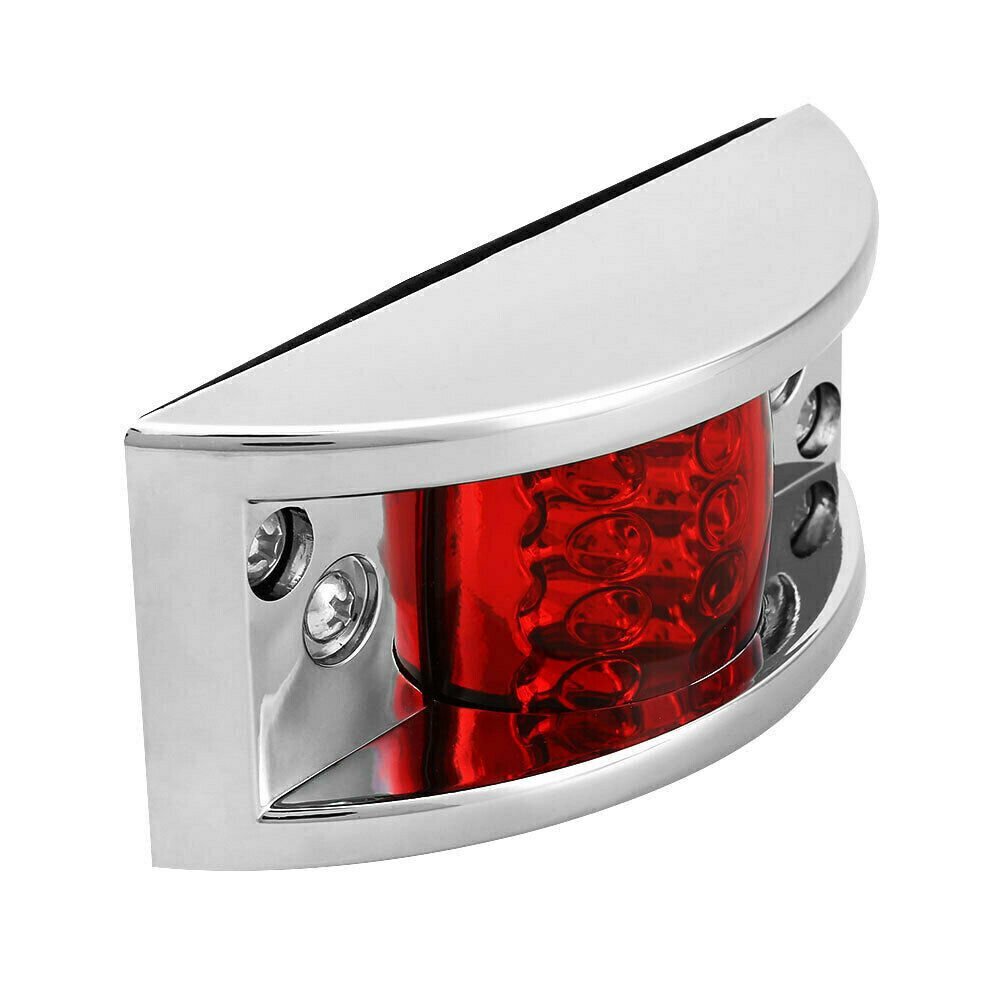 6x Red Side Marker Lights 12LED Sealed Chrome Clearance Lights for Truck Trailer