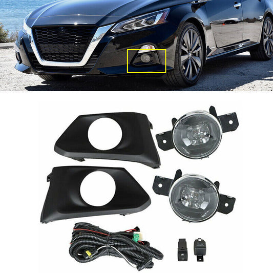 1Set LED Fog Lights Bumper Lamps Wiring Switch Kits for Nissan Altima 2019-2021