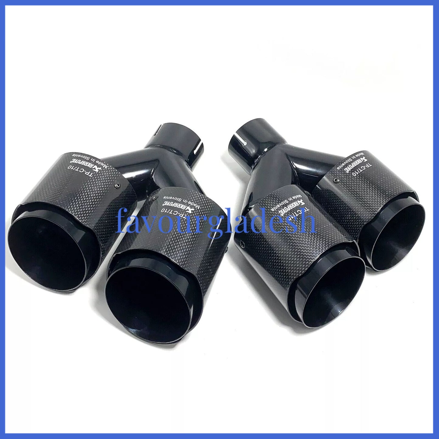 2PCS Akrapovic Carbon Fiber Exhaust Tip Dual Pipe ID:2.5 63mm OD:4.5 114mm