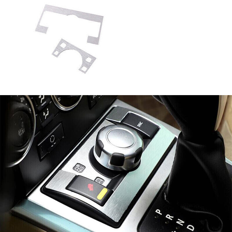 Control Knob Button Cover Decorate for Land Rover LR2 2008-2015 Silver Aluminum