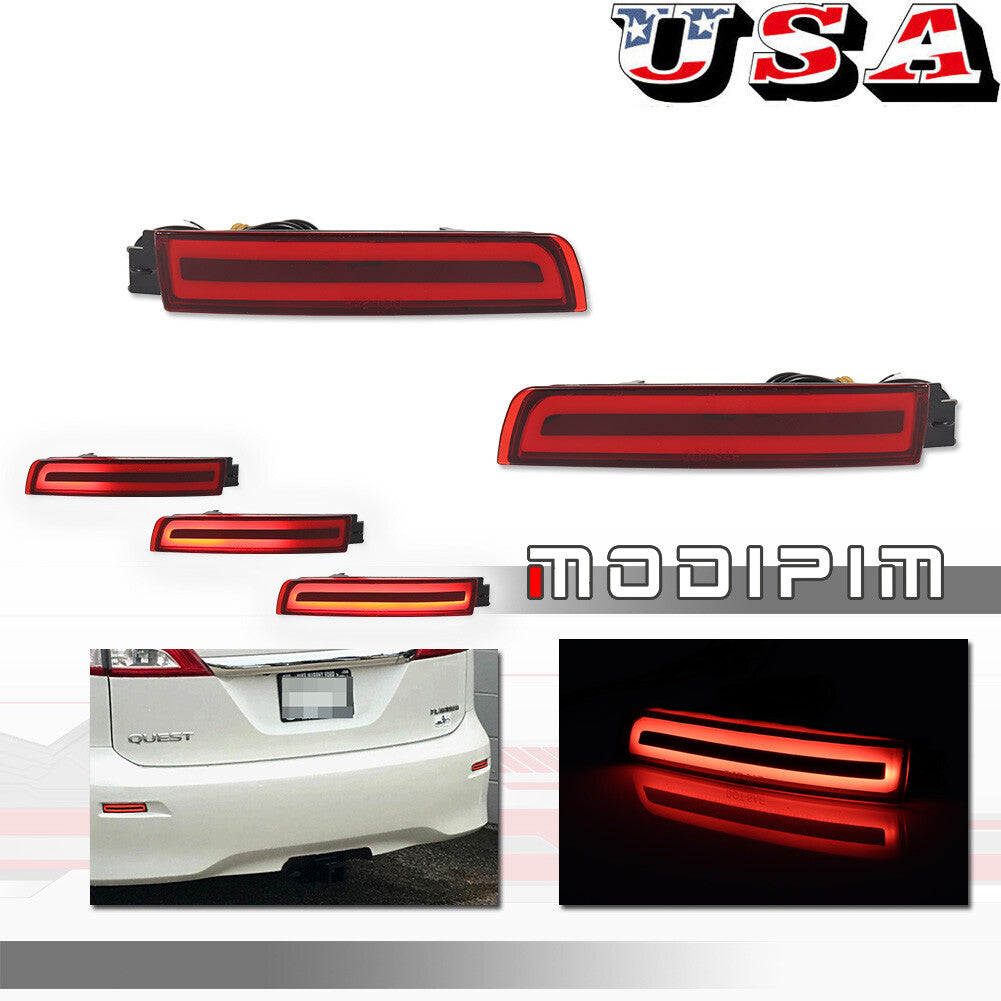 for Infiniti FX35 FX37 QX70 for Nissan Sentra Red Lens LED Rear Bumper Brake Lights