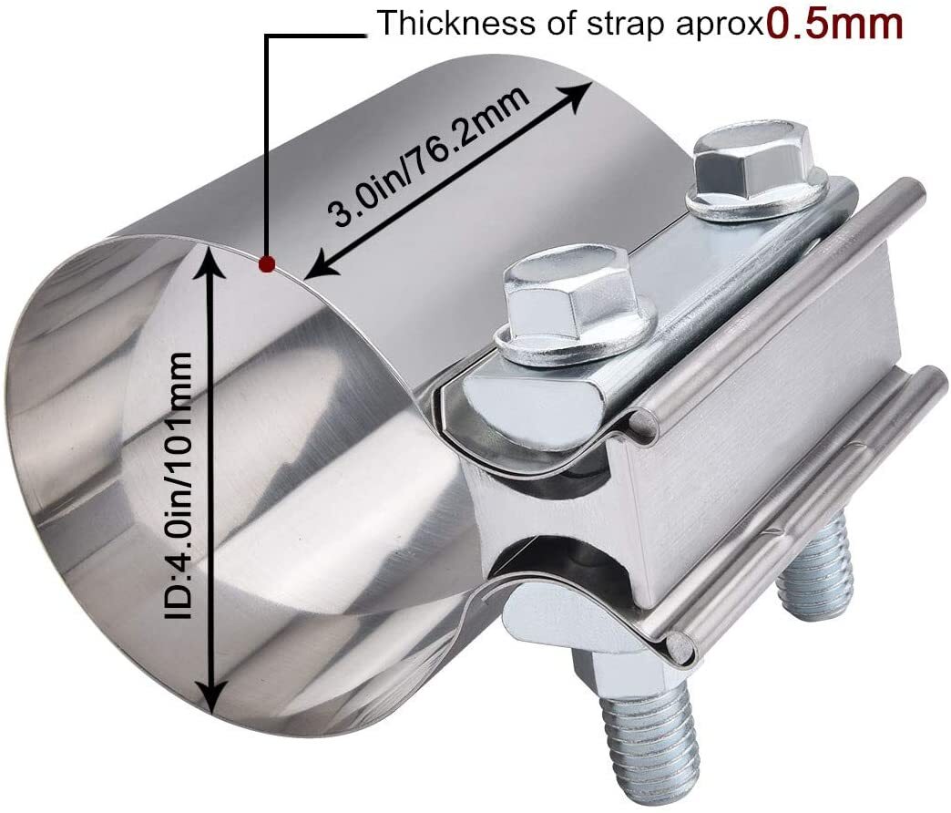 4-inch Butt connector with clip, exhaust muffler clip, 4-inch exhaust pipe clamp