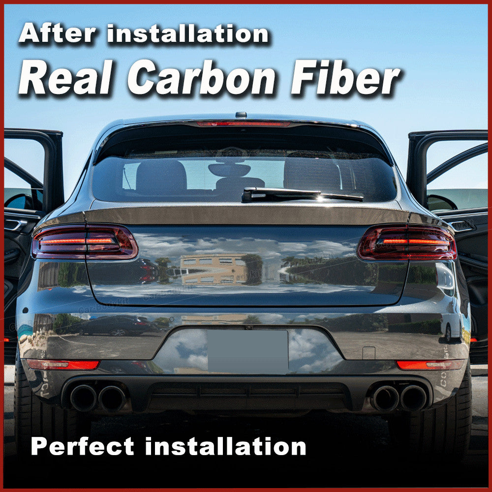 Fit for Porsche Macan 95B 2014-18 REAL Carbon Rear Spoiler Trunk Boot Wing Lip