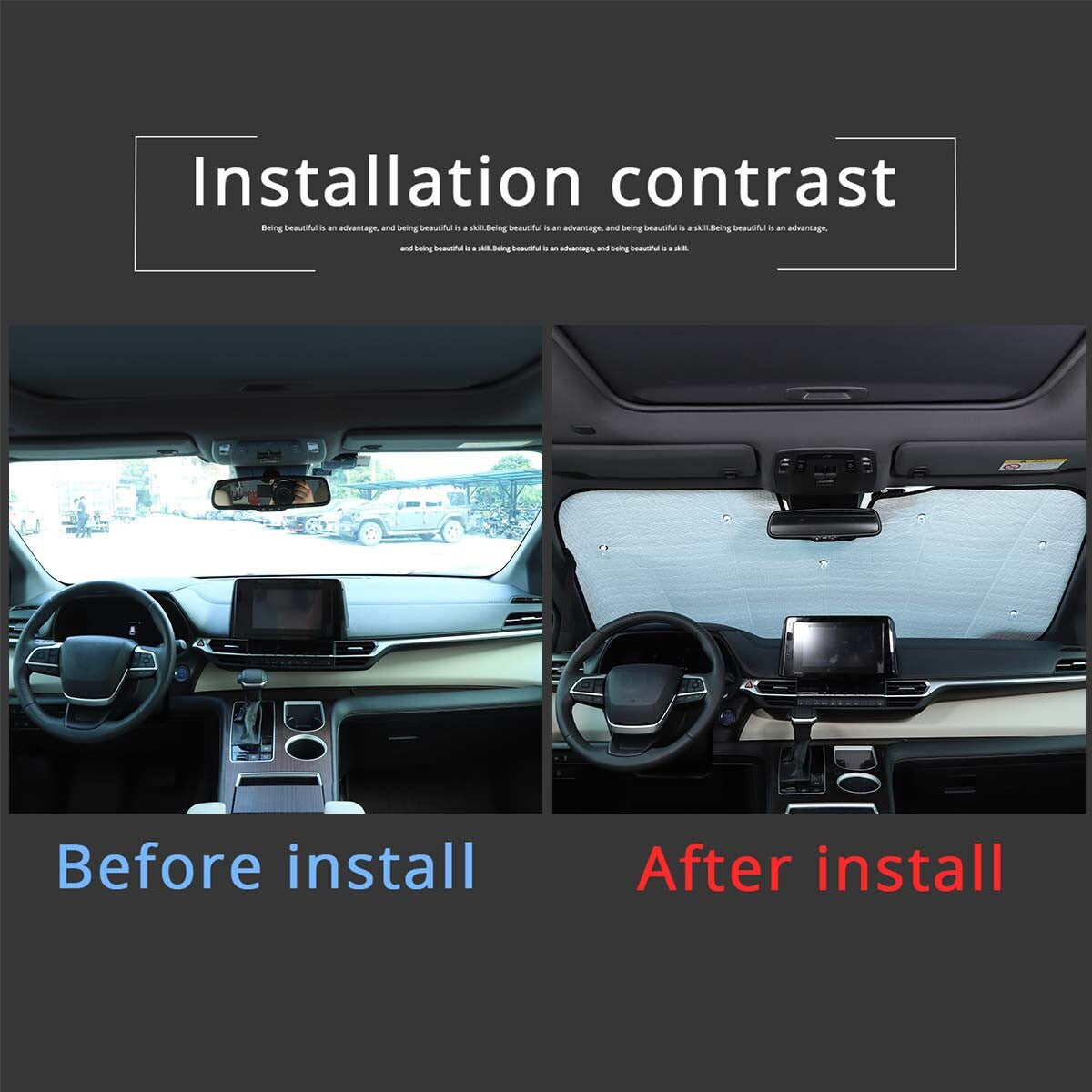 Suitable for Toyota for Sienna 2021-2023 windshield UV block heat shield