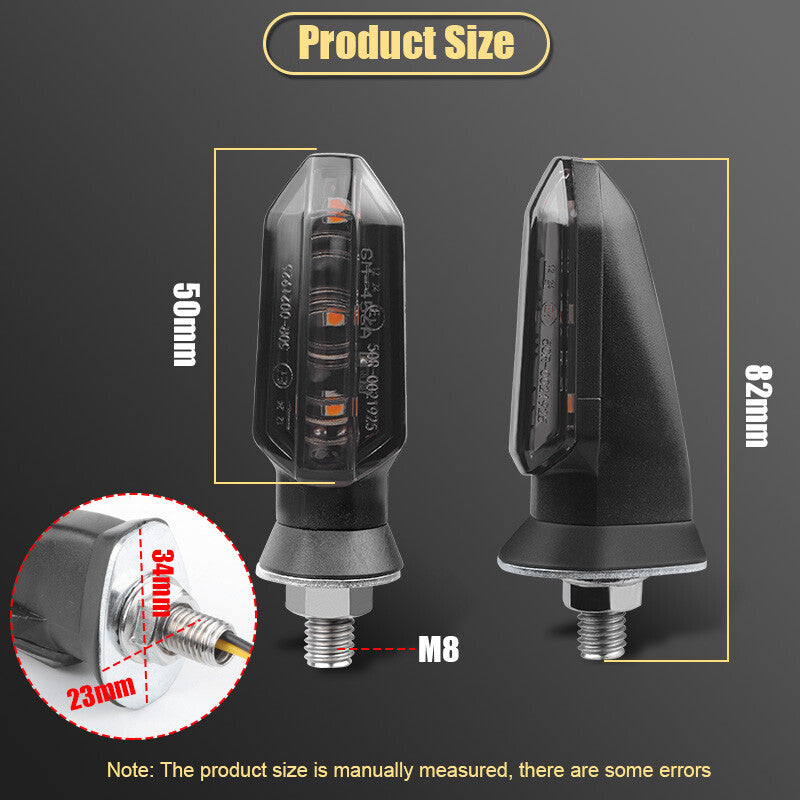 4pcs Motorcycle LED Turn Signals Blinker Light Indicator Smoke Amber for Yamaha