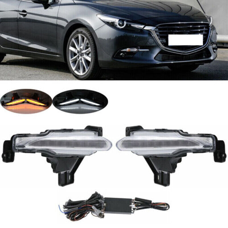 One set of LED DRL daytime running lights and fog lights for Mazda 3 Axela 2017
