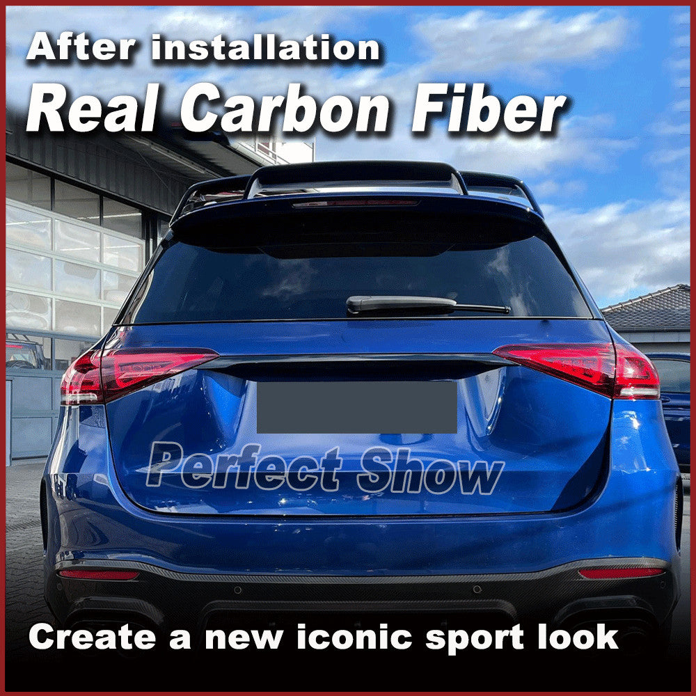 for Mercedes V167 GLE63 SUV 2021-2024 REAL CARBON Rear Roof Spoiler Top Wing